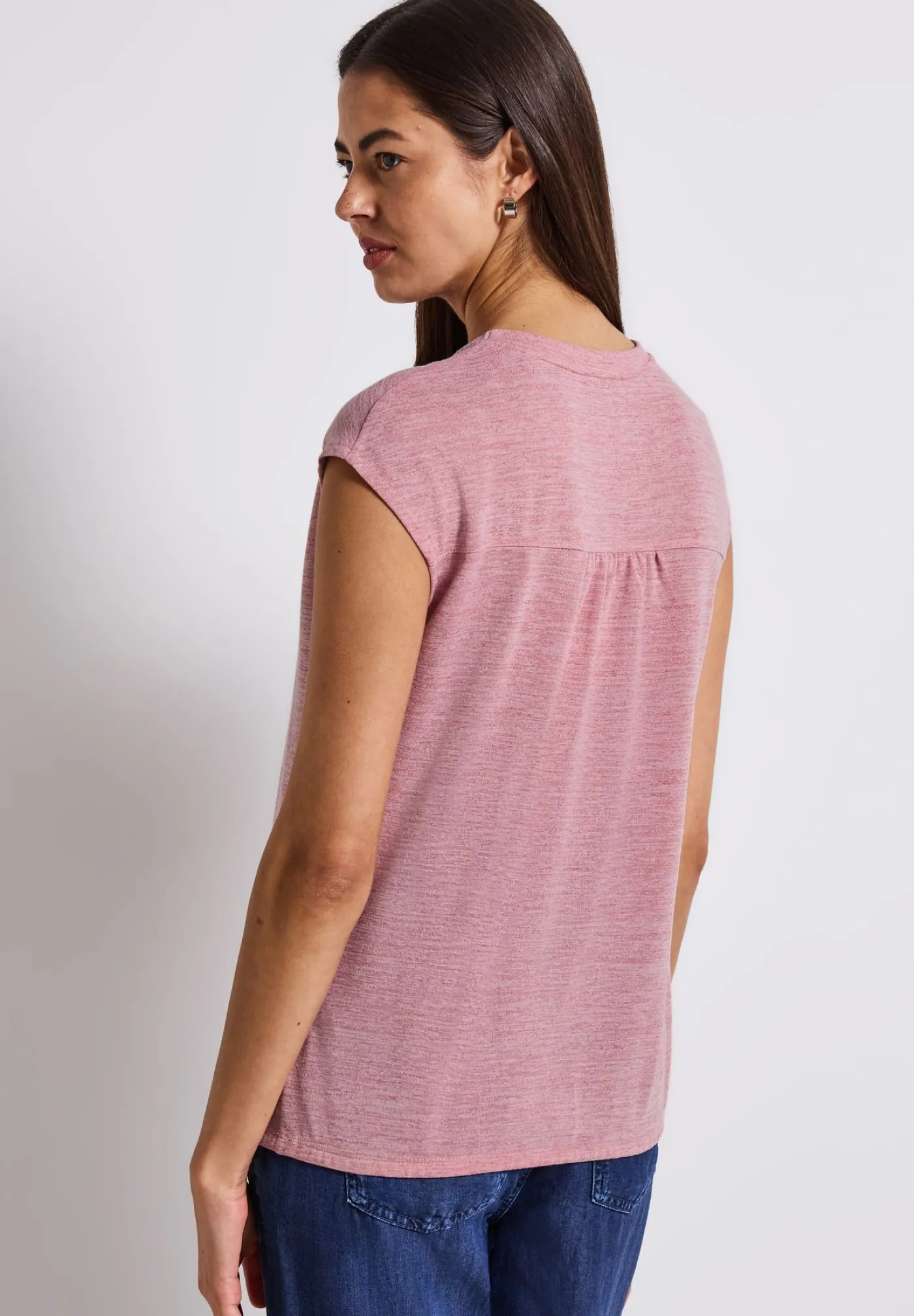 A323326 linen look shirt w.pleats a