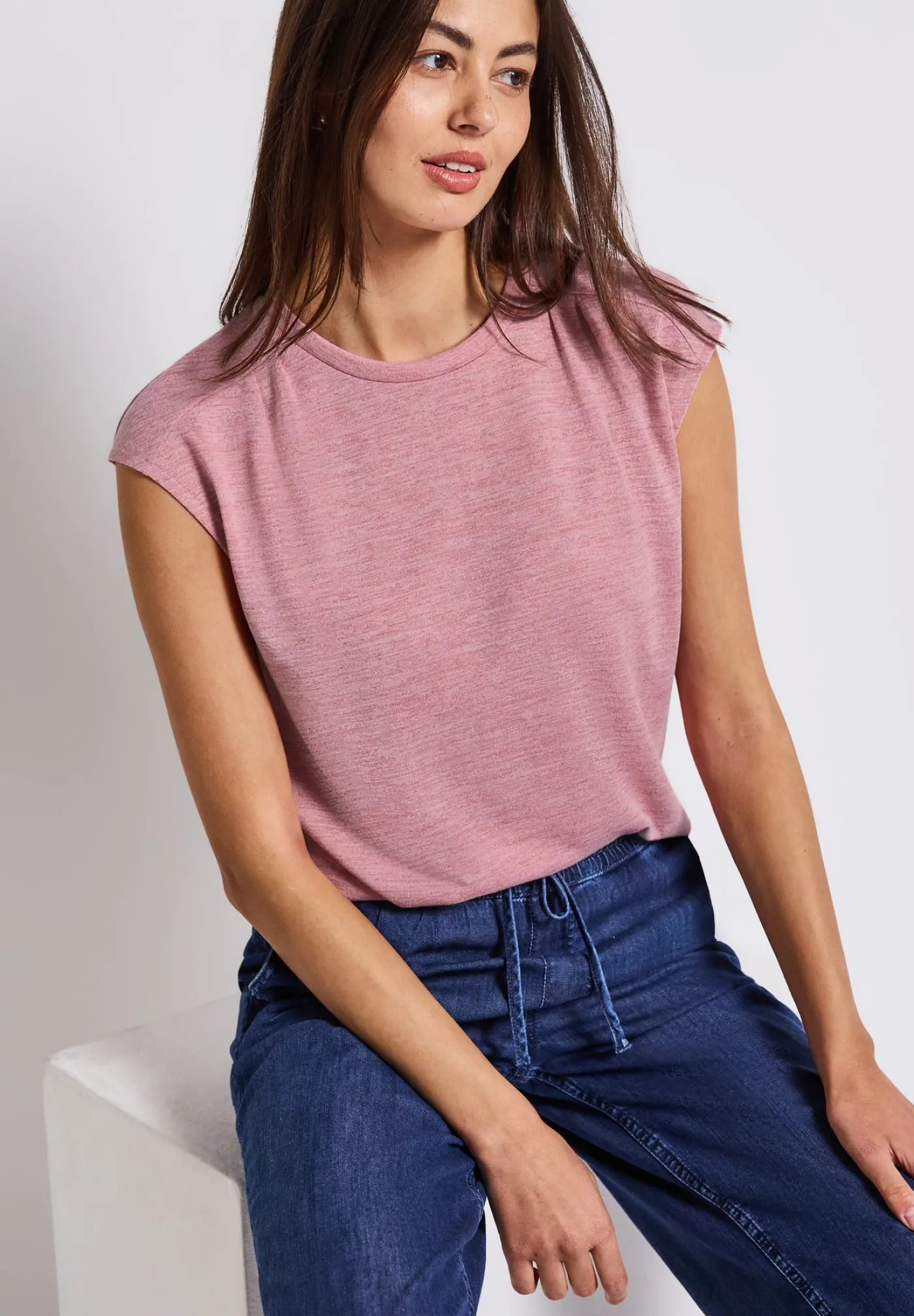 A323326 linen look shirt w.pleats a