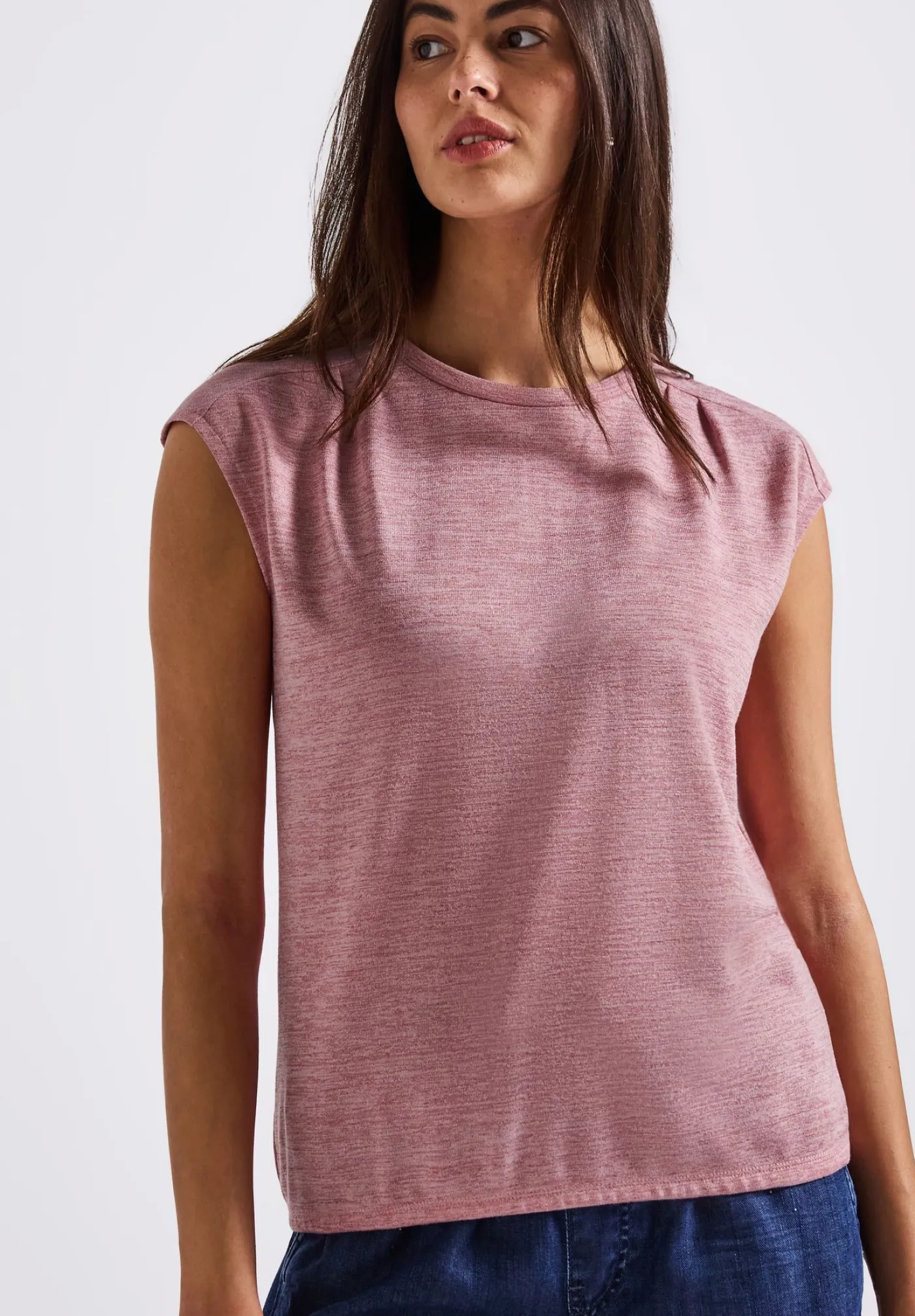 A323326 linen look shirt w.pleats a