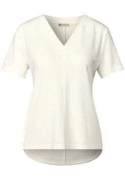A323335 linen look v-neck shirt