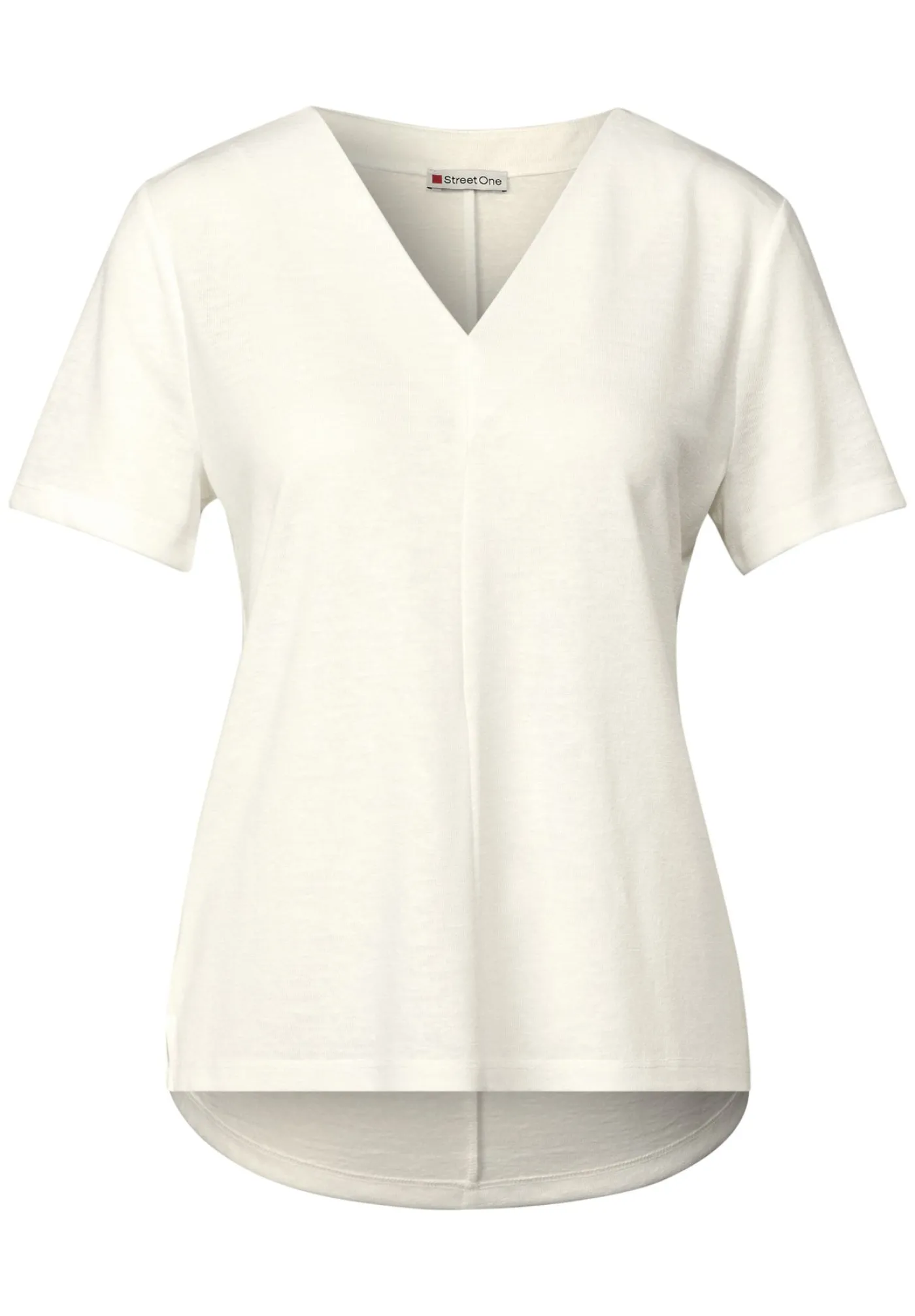 A323335 linen look v-neck shirt