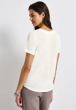 A323335 linen look v-neck shirt