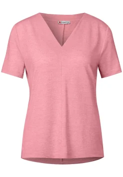 A323335 linen look v-neck shirt