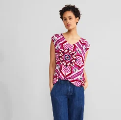 A321322 LTD QR printed jersey top