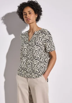 A345627 LTD QR Splitneck blouse w t