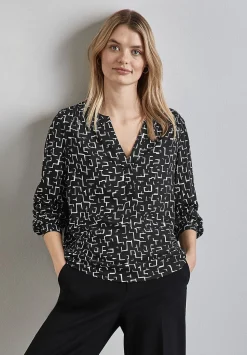 A345111 LTD QR Splitneck tunic blou