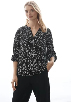 A345111 LTD QR Splitneck tunic blou