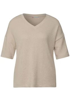 A322901 LTD QR v-neck knit look shi