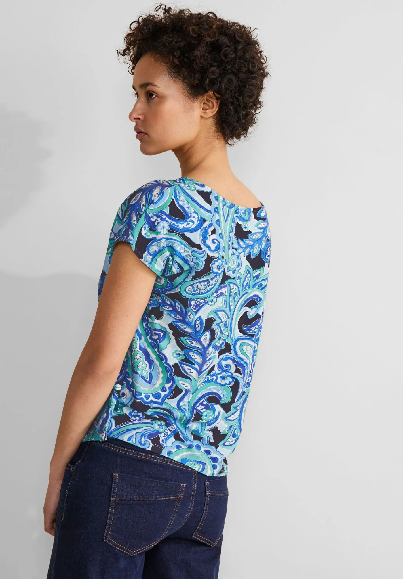 A321161 printed mat-mix shirt w.cut