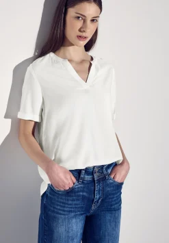 A345525 QR Splitneck blouse w turn-