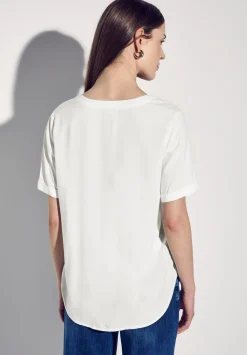 A345525 QR Splitneck blouse w turn-