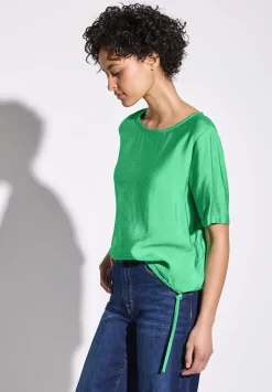 A345528 Roundneck blouse w gathered