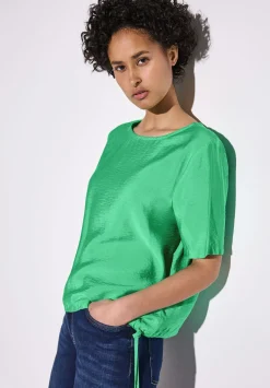 A345528 Roundneck blouse w gathered