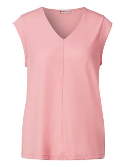 A323329 silk look structure v-neck