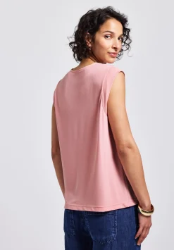 A323329 silk look structure v-neck