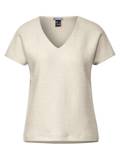 A321141 stripe structure v-neck