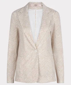 Blazer stretch square stripe print 180