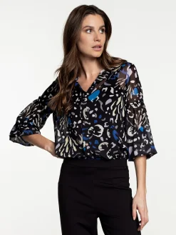 Blouse Abstract Flower Print