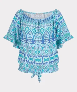 Blouse knot graphic blues 999