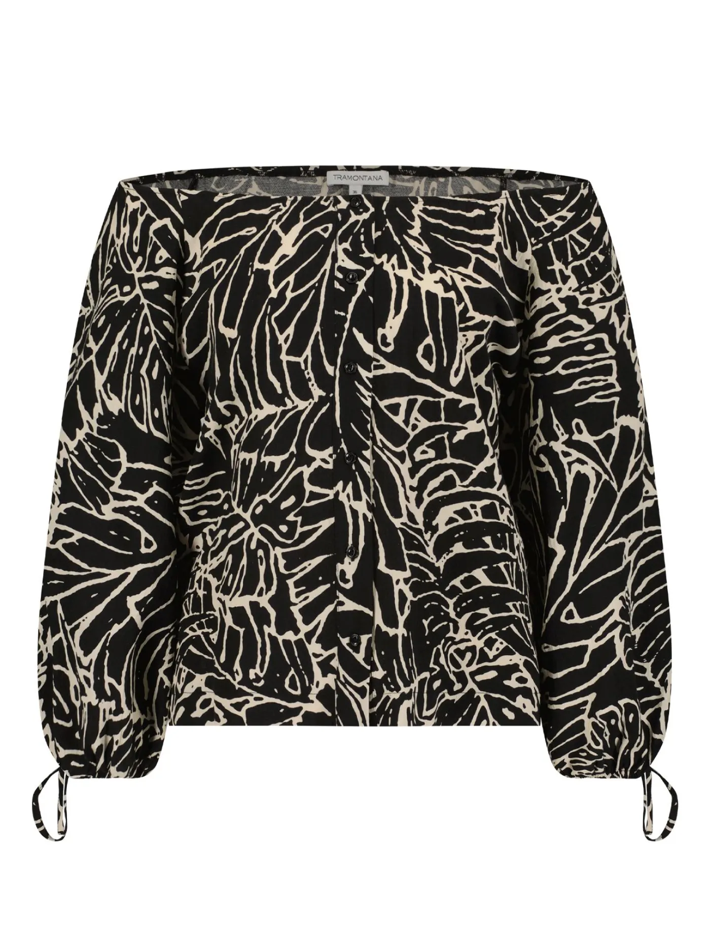 Blouse Palm Leaves Black