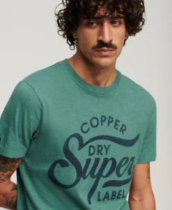 Copper label script tee