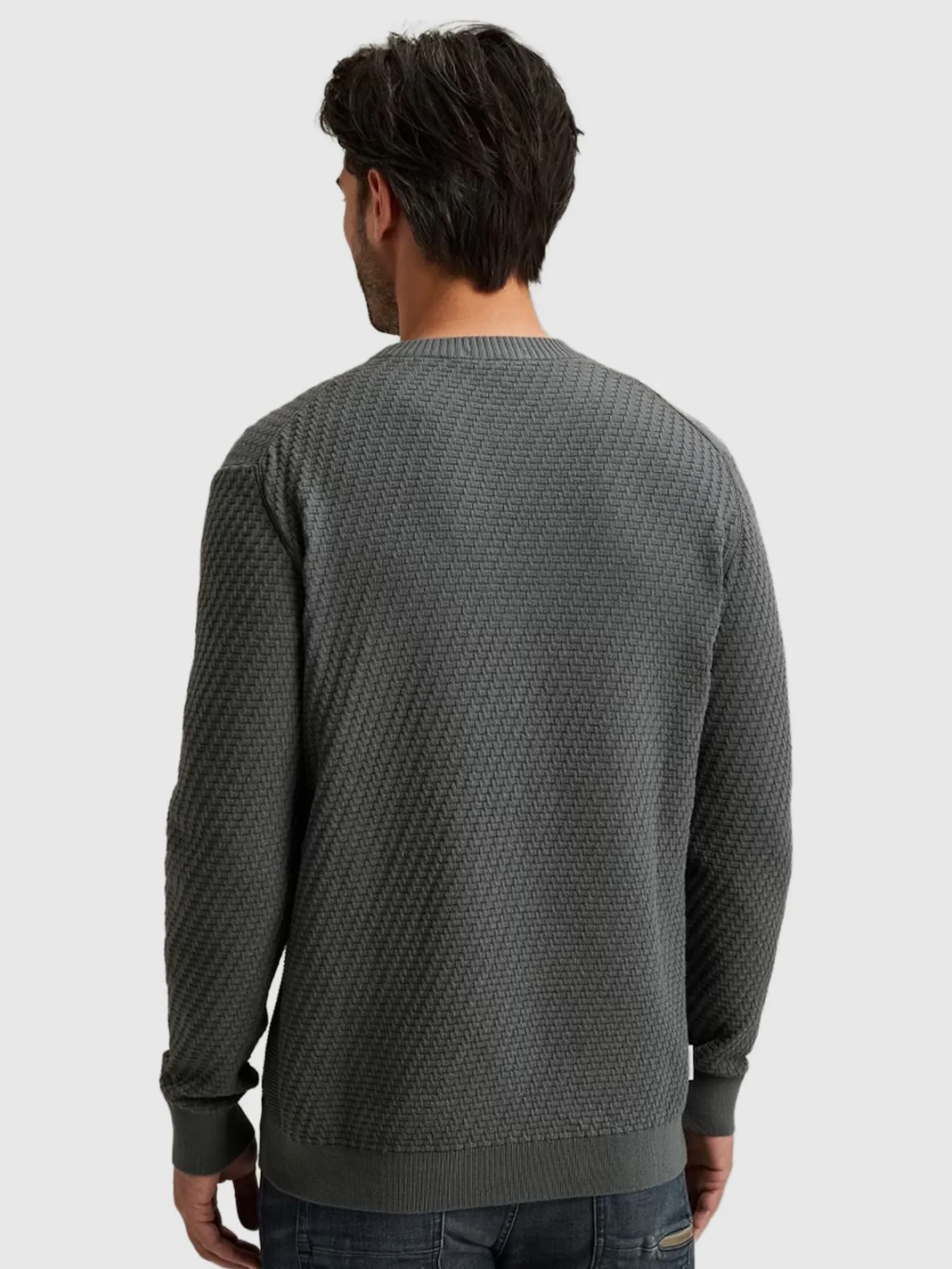 Crewneck regular fit cotton stretc