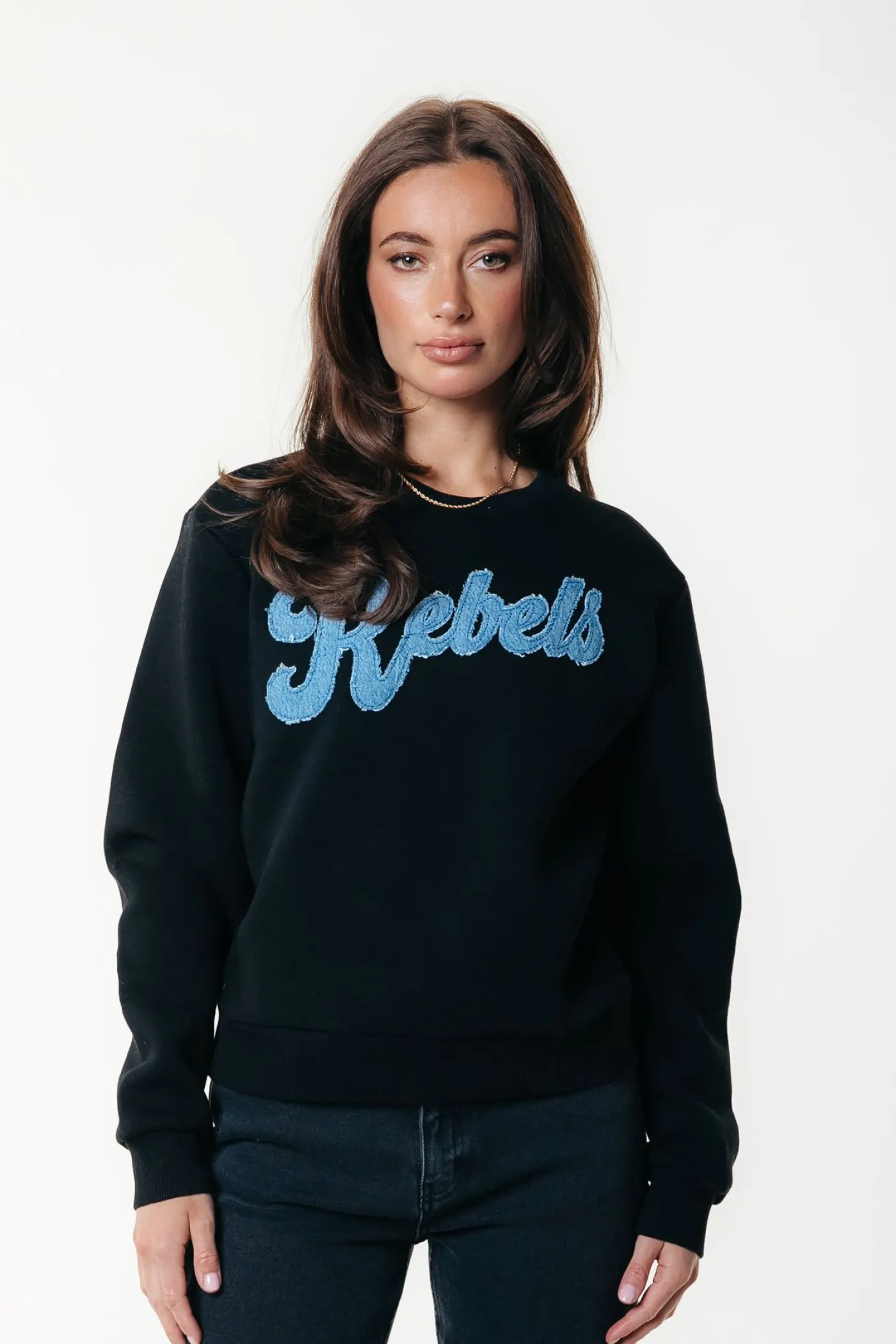 Denim Patch Relaxed Sweat