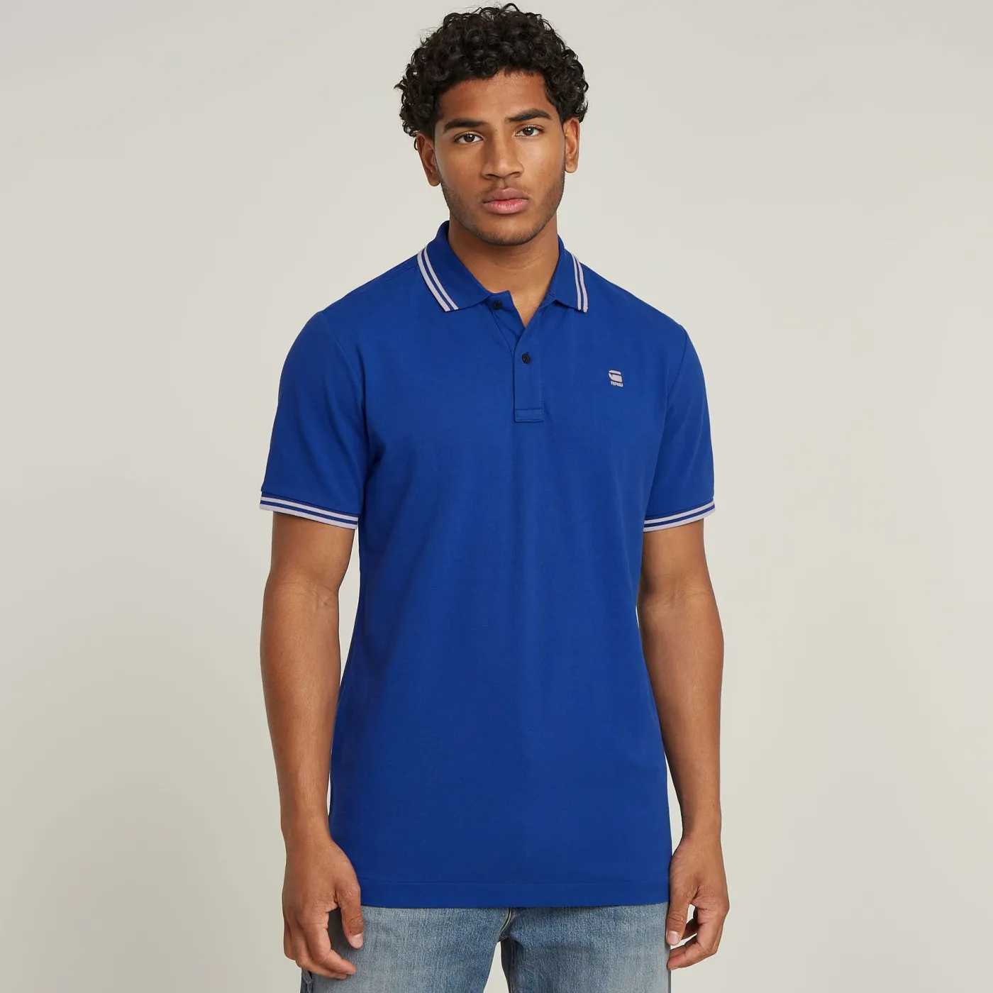 Dunda slim stripe polo ss