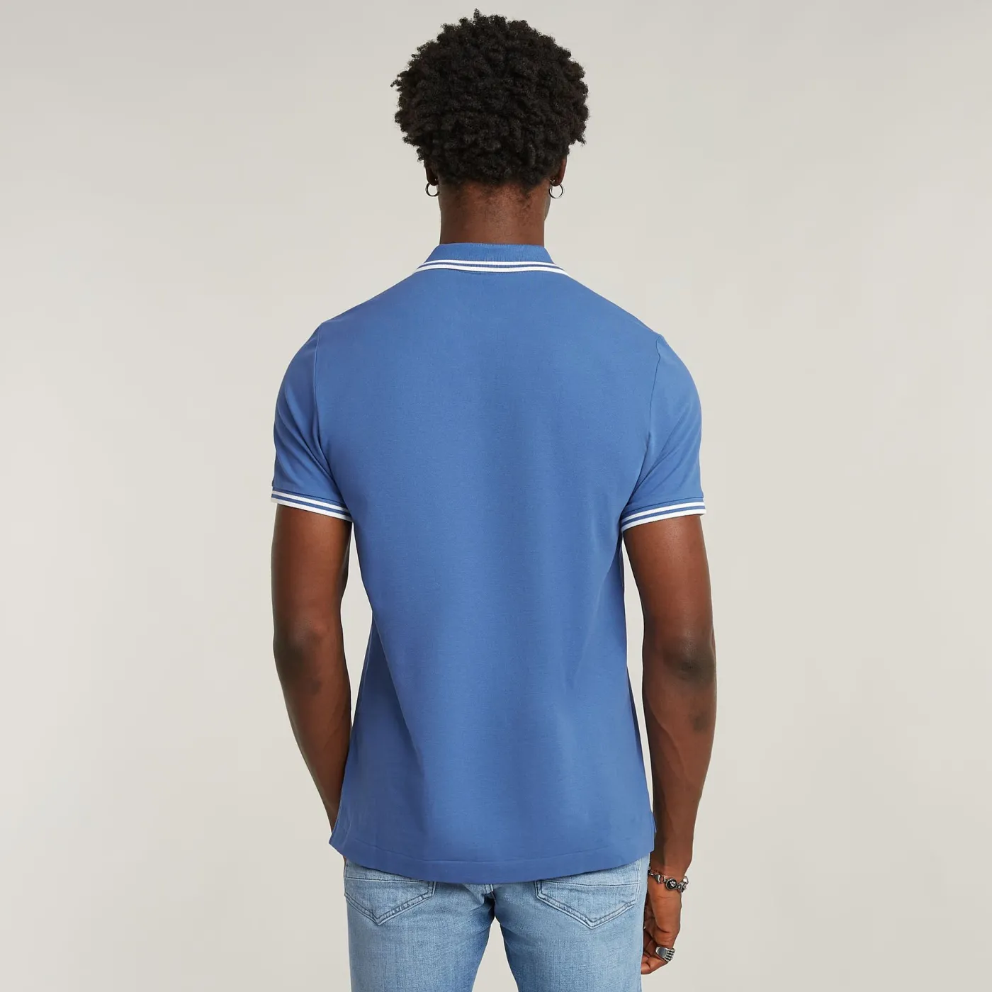 Dunda slim stripe polo ss