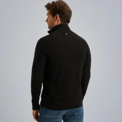 Half zip collar cotton knit