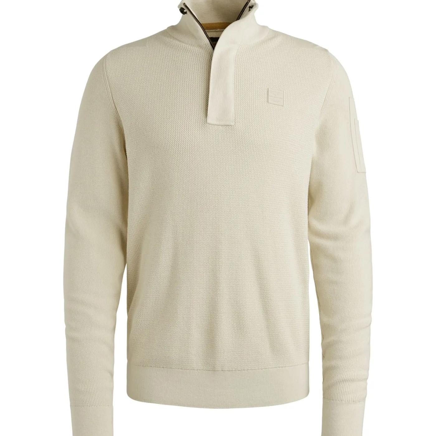 Half zip collar cotton knit