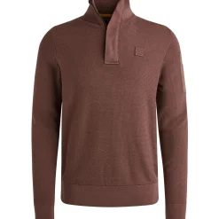 Half zip collar cotton knit