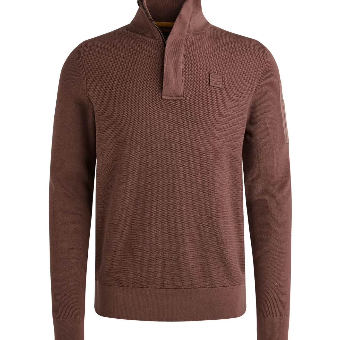 Half zip collar cotton knit