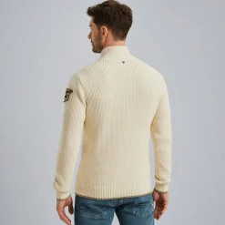 Half zip collar cotton mix yarn