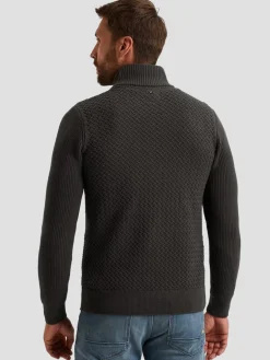 Half zip collar cotton mix structu