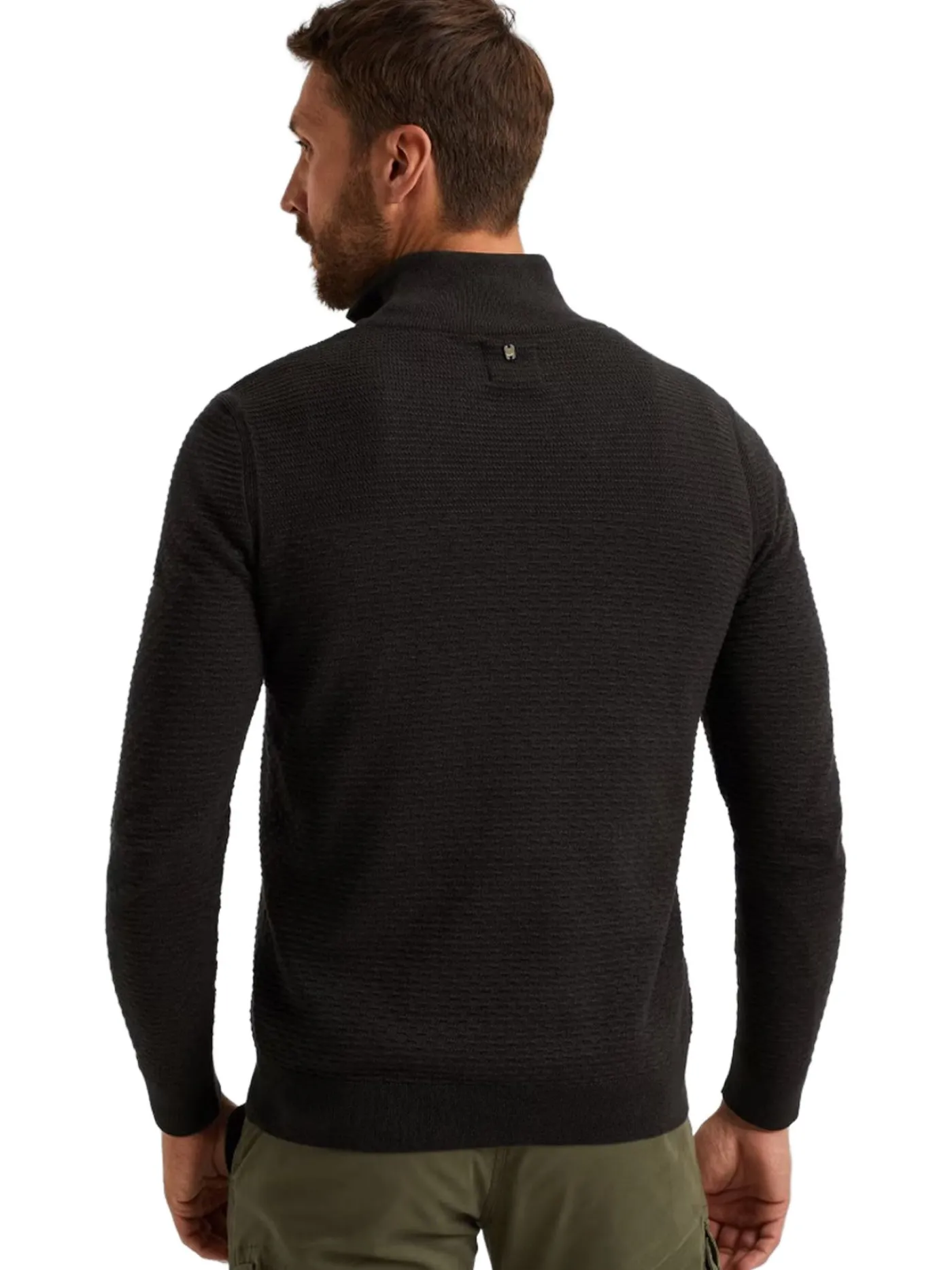 Half zip collar cotton mouline (or