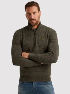 Half zip collar cotton mouline (or