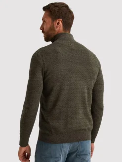 Half zip collar cotton mouline (or