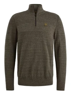 Half zip collar cotton mouline (or