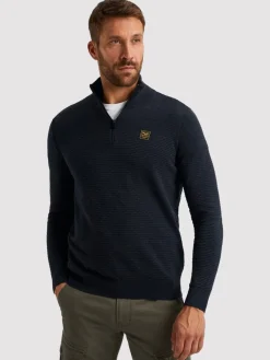 Half zip collar cotton mouline (or