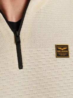 Half zip collar cotton mouline (or