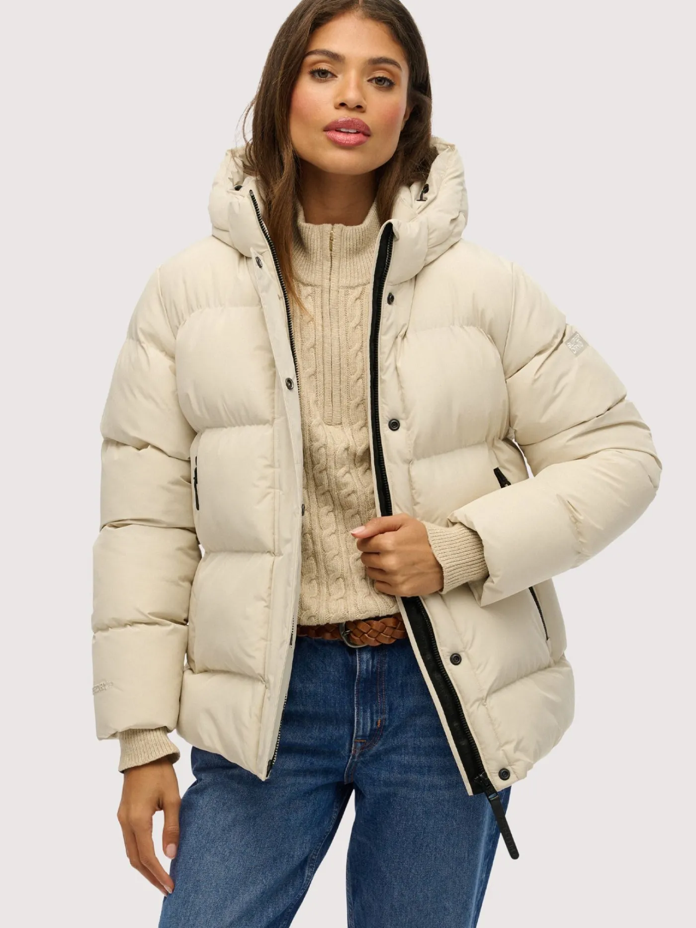 Hooded 5 baffle sports puffer