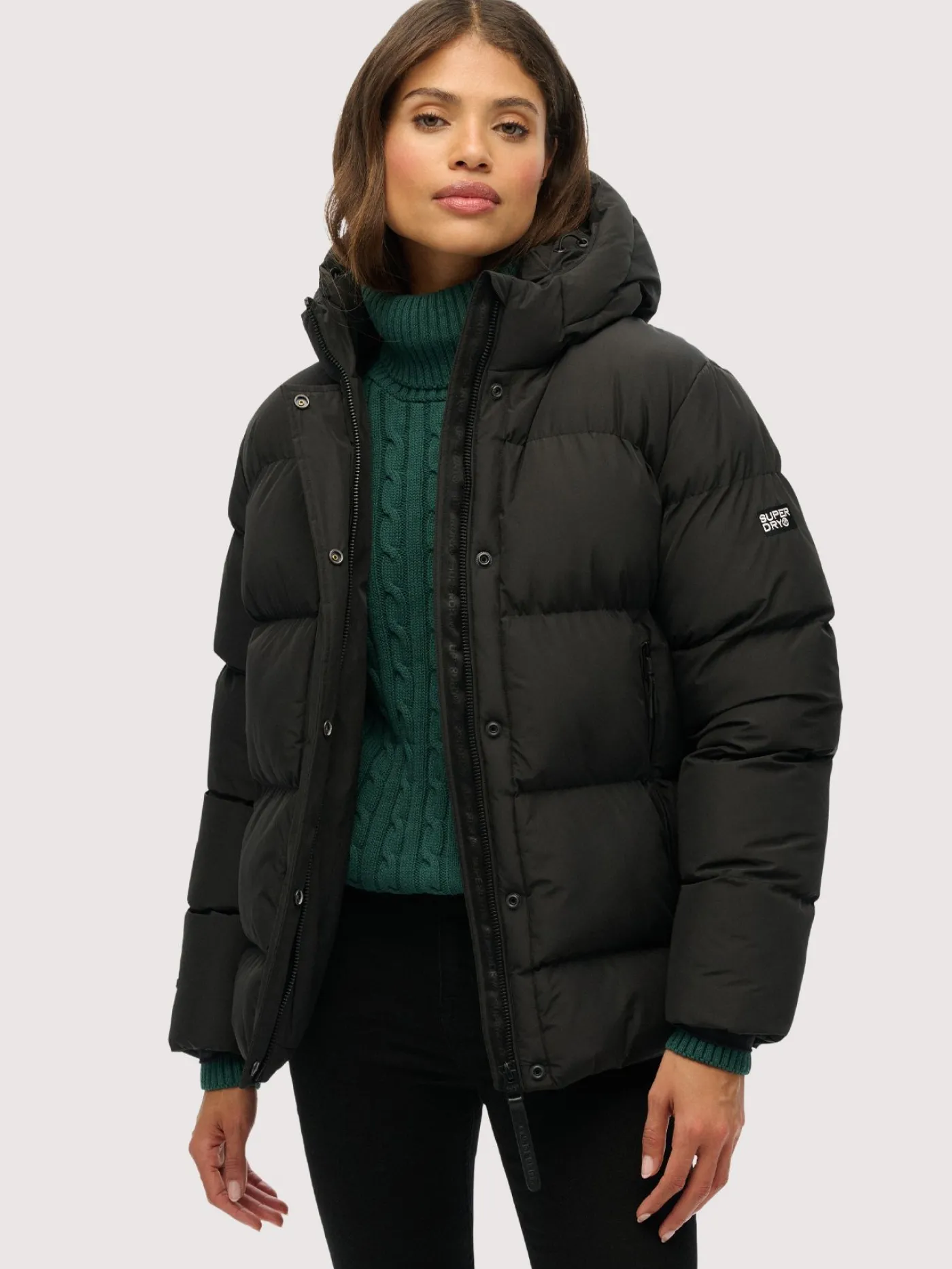 Hooded 5 baffle sports puffer