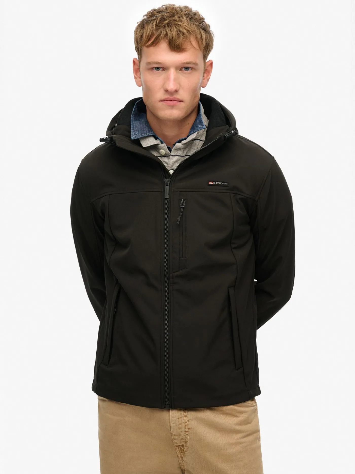 Hooded soft shell trekker jkt