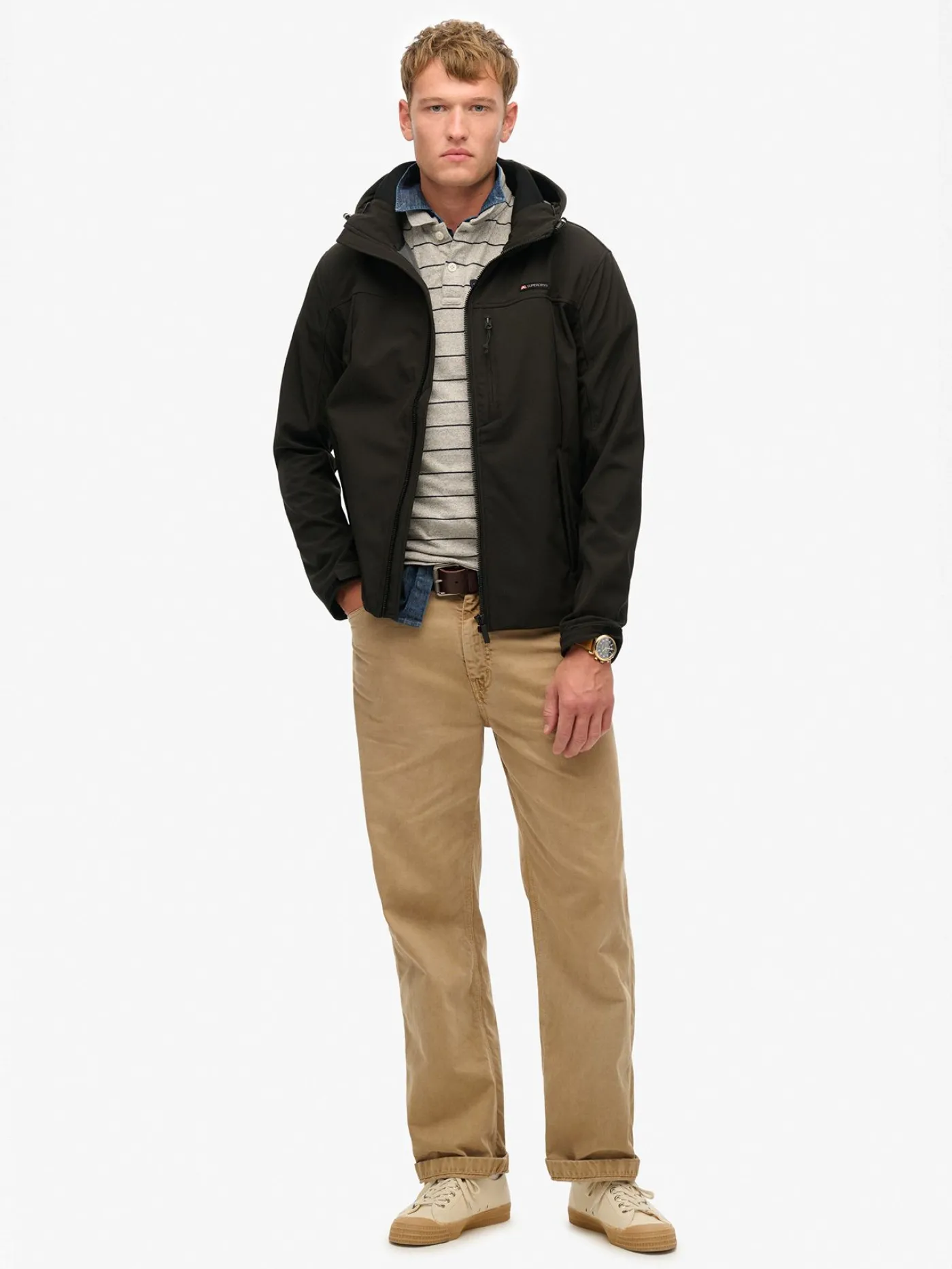 Hooded soft shell trekker jkt