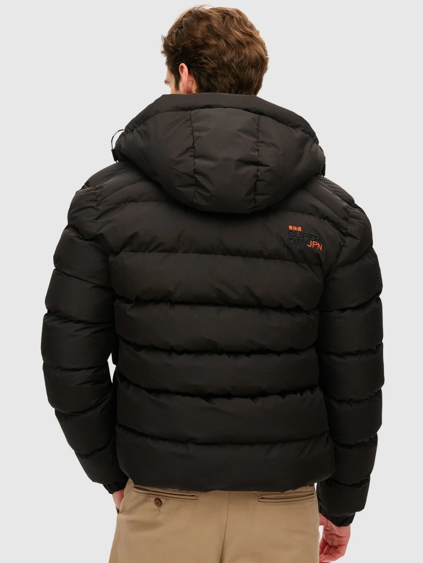 Hooded sports puffer jacket