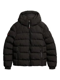 Hooded sports puffer jacket