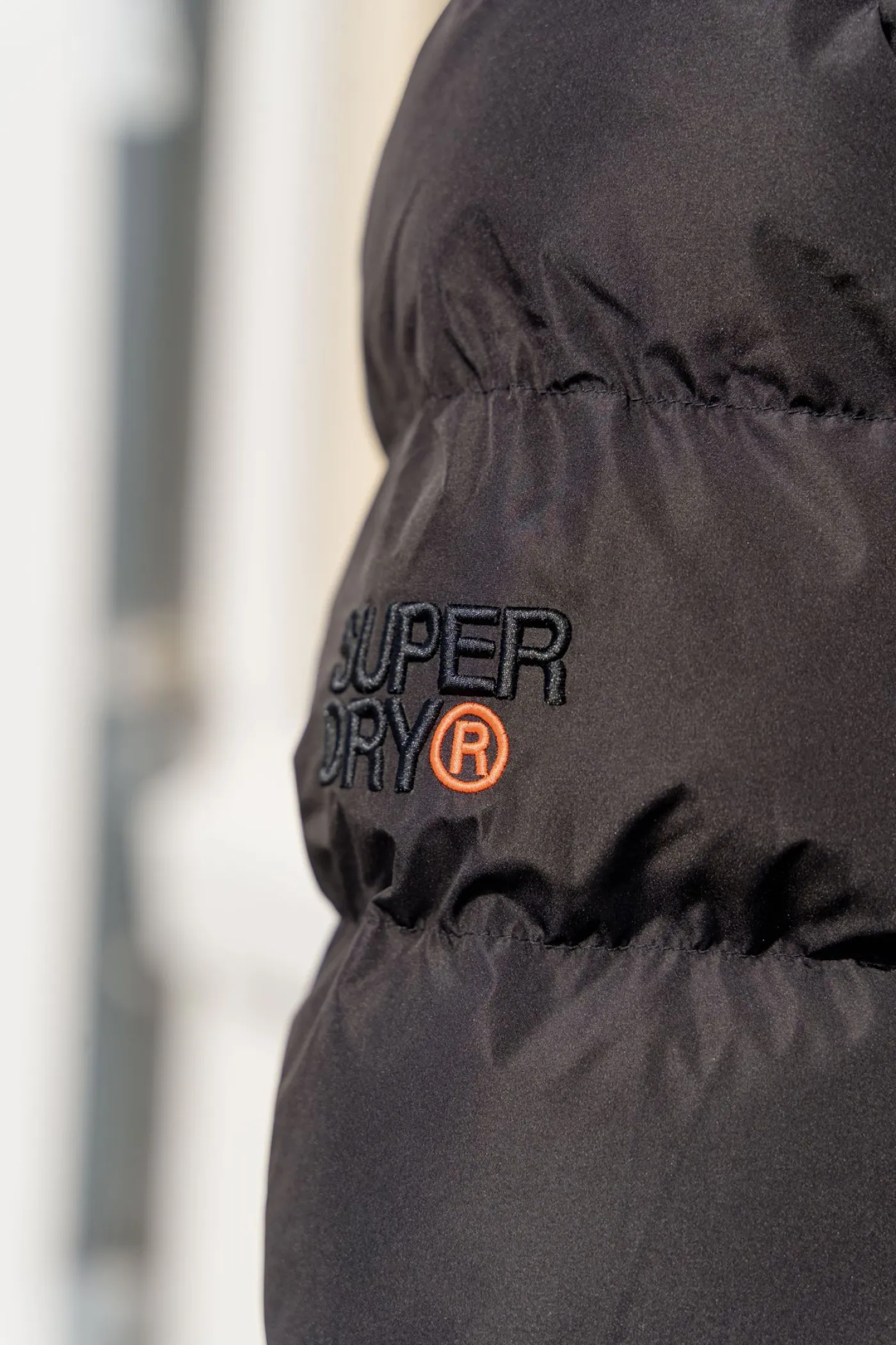 Hooded sports puffer jacket