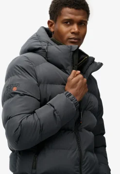 Hooded sports puffer jacket