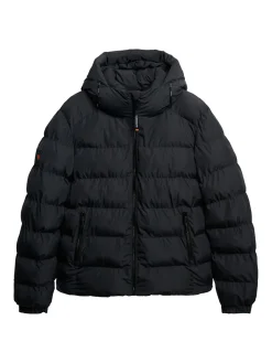 Hooded sports puffer jacket